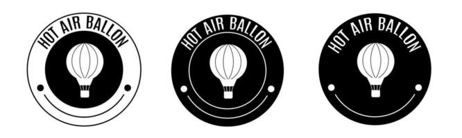 noir et blanc illustration de chaud air ballon icône dans plat. Stock vecteur. vecteur