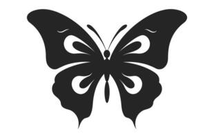 une magnifique papillon silhouette isolé sur une blanc arrière-plan, une monarque papillon vecteur