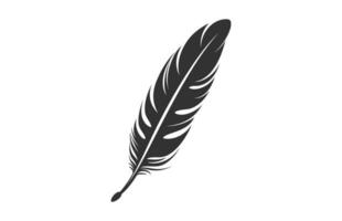 une plume noir silhouette isolé vecteur, oiseau plume clipart sur une blanc Contexte vecteur