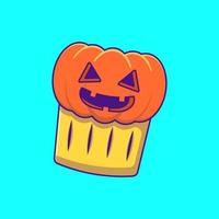 gâteau à la citrouille joyeux halloween illustrations de dessins animés vecteur