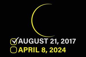 solaire éclipse 2024 chemise deux fois dans une durée de vie solaire éclipse T-shirt vecteur