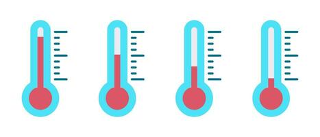 température, thermomètre icône ensemble dans plat style. temps symbole vecteur