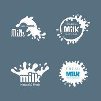 ensemble de logos de lait vecteur
