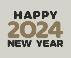 content Nouveau année 2024 abstrait noir et marron graphique conception vecteur logo symbole illustration avec gris Contexte