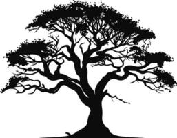 magnifique vecteur arbre silhouette contour vecteur icône pour la nature applications et sites Internet. ai généré illustration.