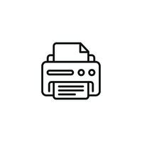 icône de ligne d'imprimante isolé sur fond blanc vecteur