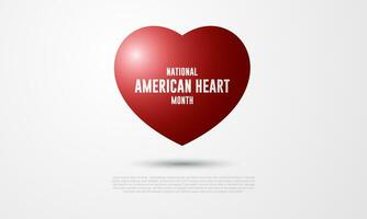 nationale américain cœur mois Contexte vecteur illustration