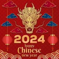 pente content chinois Nouveau année 2024 illustration vecteur conception