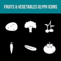 ensemble d'icônes vectorielles de fruits et légumes uniques vecteur