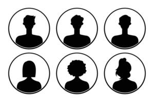 ensemble de silhouettes de Hommes et femmes sur une blanc Contexte. vecteur