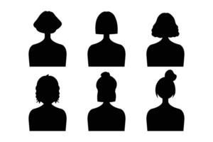 silhouette de une homme et femme avec différent coiffures. vecteur illustration.