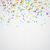 Illustration de vecteur coloré de confettis sur fond transparent.