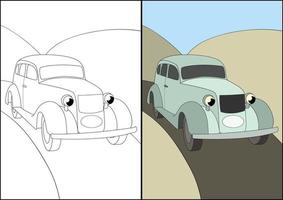 pages de coloriage de véhicules simples pour les enfants, pages de coloriage pour enfants. vecteur