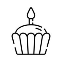 saisir cette soigneusement ouvré icône de petit gâteau, petit petit gâteau avec bougie sur il, anniversaire gâteau vecteur conception