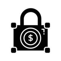 dollar pièce de monnaie à l'intérieur cadenas montrant concept icône de sécurise paiement, financier protection vecteur