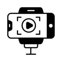 vidéo Blog enregistrement sur mobile téléphone, icône de vlogging dans branché style vecteur