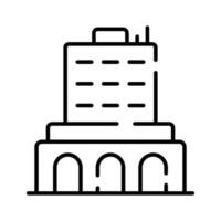 un incroyable icône de commercial bâtiment, Bureau bâtiment, appartement, isolé sur blanc Contexte vecteur
