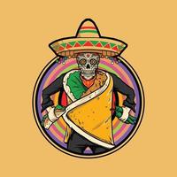 illustration de taco de crâne de sucre vecteur