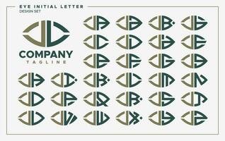 luxe œil ou feuille forme lettre j jl logo conception ensemble vecteur