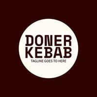 logo shawarma pour les restaurants et les marchés. modèle de logo doner kebab. vecteur