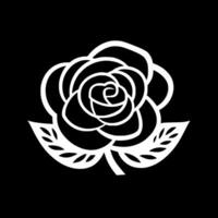 Rose - noir et blanc isolé icône - vecteur illustration