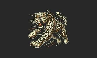 léopard en colère fonctionnement vecteur illustration mascotte conception