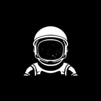 astronaute - noir et blanc isolé icône - vecteur illustration