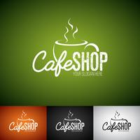 Modèle de conception de logo vectoriel tasse café. Ensemble d&#39;illustration d&#39;étiquette Cofe Shop avec différentes couleurs.