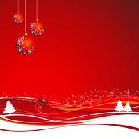 Illustration de Noël avec boule rouge pour carte de voeux. vecteur