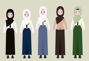 écolier avec vecteur de hijab