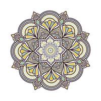 design décoratif ornemental de mandala de fleurs colorées, style oriental islamique arabe. mandala décoratif de style ramadan. mandala à imprimer vecteur