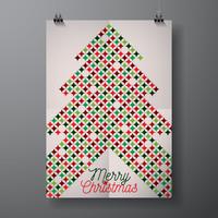 Vector illustration de vacances de joyeux Noël avec la conception typographique et motif de texture couleur abstraite sur fond propre