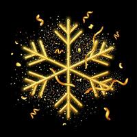 3d pétillant d'or flocon de neige avec briller texture isolé. rendre Noël décoration neige flocon.. joyeux Noël vacances. Nouveau année et Noël fête. réaliste vecteur illustration