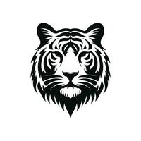 féroce tigre visage logo silhouette tête dans frappant conception vecteur