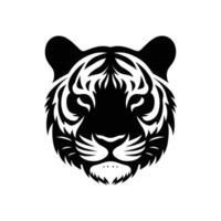 rugissement tigre emblème vecteur illustration de tête dans frappant silhouette conception