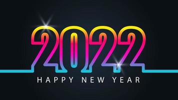 bonne année 2022 salutations avec texte coloré vecteur
