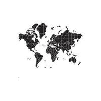 silhouette de monde carte, vecteur illustration