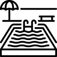 noir ligne icône pour piscines vecteur