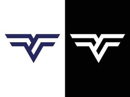 création de logo de lettre vf vecteur