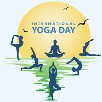 vecteur juin 21e célébrations de monde yoga journée bannière conception