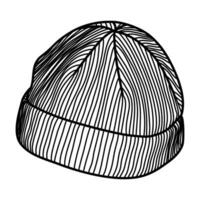 bonnet chapeau ligne art vecteur illustration parfait pour hiver tomber conception thèmes