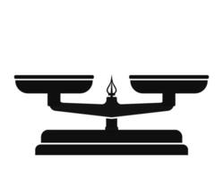 Balance icône. noir échelle Célibataire symbole. vecteur illustration dans plat style