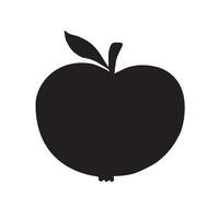 vecteur noir Pomme silhouette isolé sur blanc Contexte