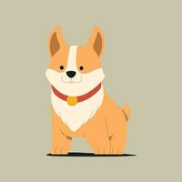 mignonne dessin animé gallois corgi chien. vecteur illustration dans plat style
