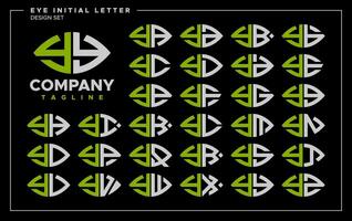 paquet de ligne abstrait œil ou feuille lettre y aa logo conception vecteur