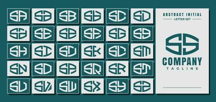 abstrait courbe forme initiale s ss lettre logo conception paquet vecteur