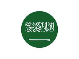 vecteur d'icône de drapeau national arrondi plat arabie saoudite