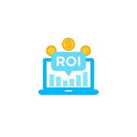 icône de vecteur de roi avec ordinateur portable et pièces de monnaie