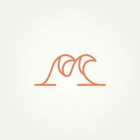 initiale lettre m vague ligne art logo modèle vecteur illustration conception