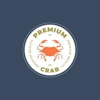 prime Crabe Fruit de mer restaurant badge icône logo modèle vecteur illustration conception. minimaliste Facile poisson Restaurants, mer crabe, Fruit de mer emblème logo concept